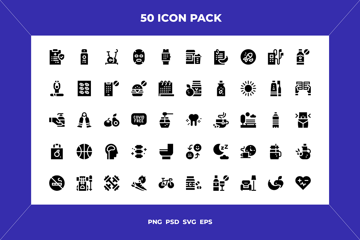 Healthy lifestyle icons, an Outline Icon by Wencory (Photo 1 of 2)
