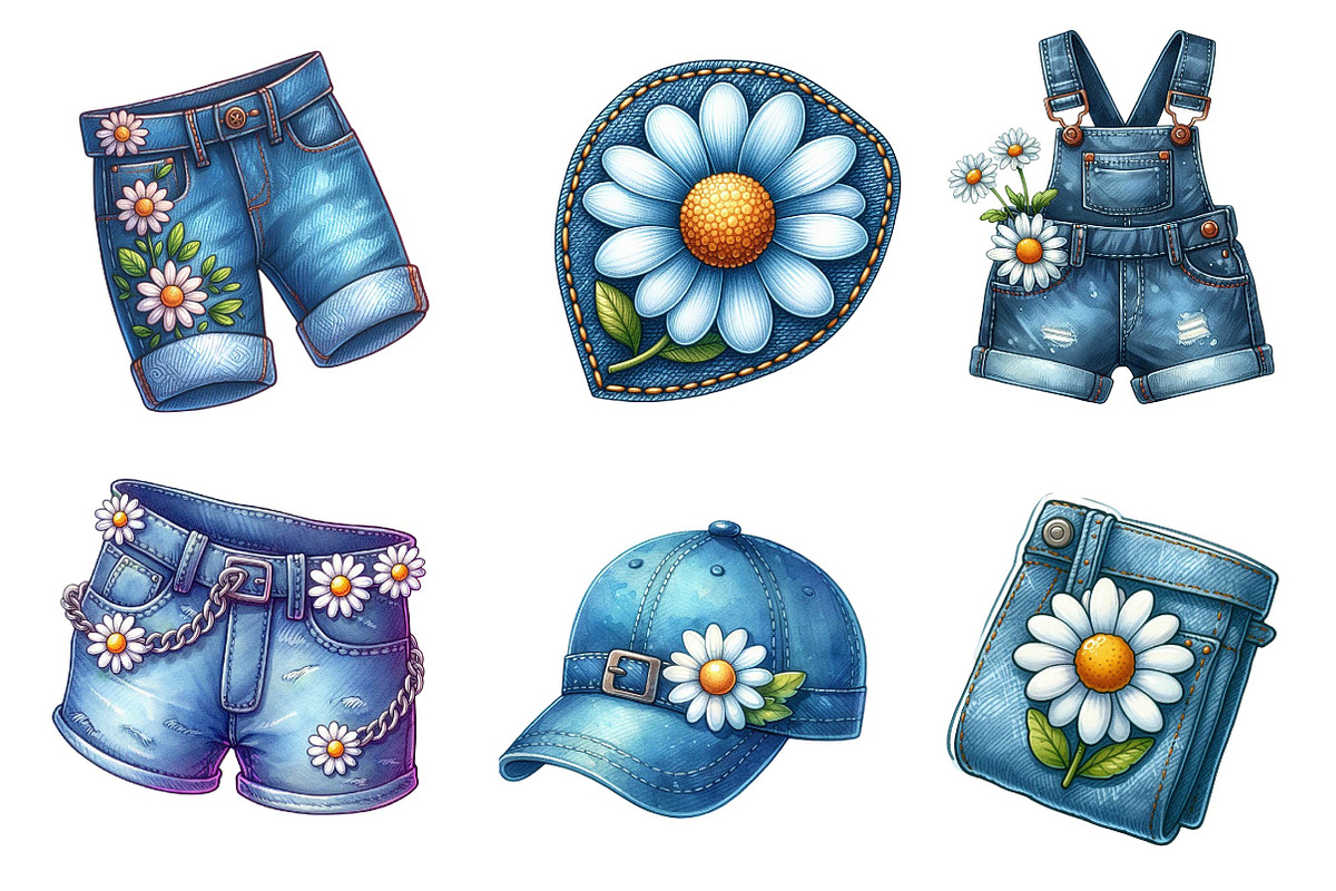 Watercolor Summer Daisy Clipart, an Illustration by Dream Creation (Photo 5 of 6)