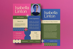 Pink Colorblock Resume US Letter, a Resume Template by graphicook