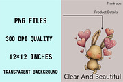 Whimsical Valentine Bunny Clipart Bu, an Illustration by SVGArt (Thumbnail 3 of 8)