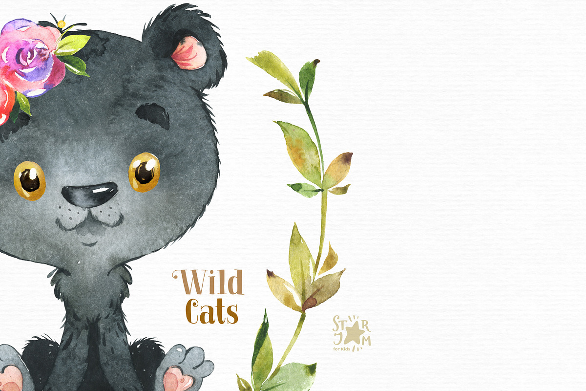 Wild Cats. Watercolor Collection, an Animal Illustration by StarJam (Photo 3 of 5)