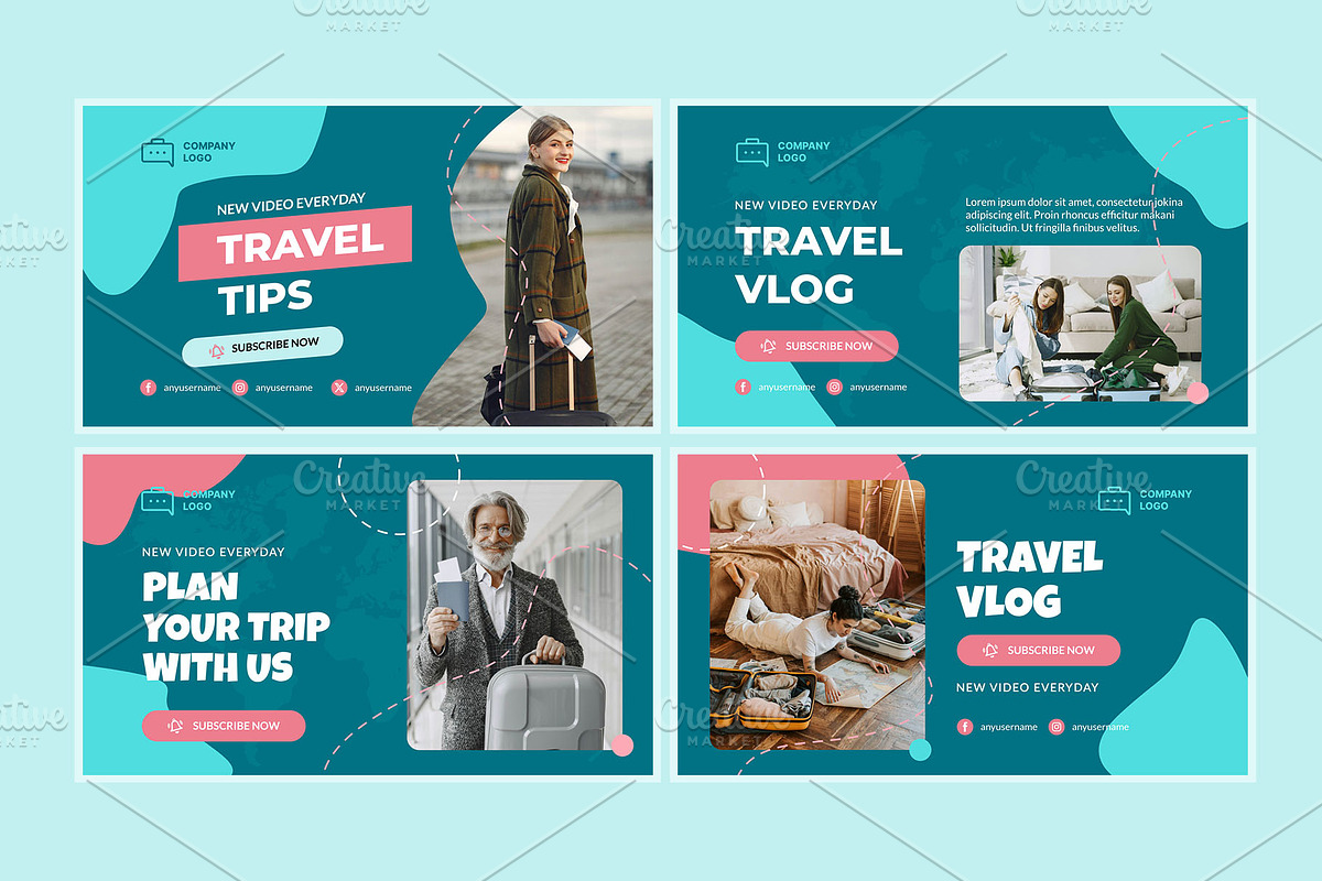 Travel Youtube Thumbnail Template, a Social Media Template by hekenostudio (Photo 2 of 6)