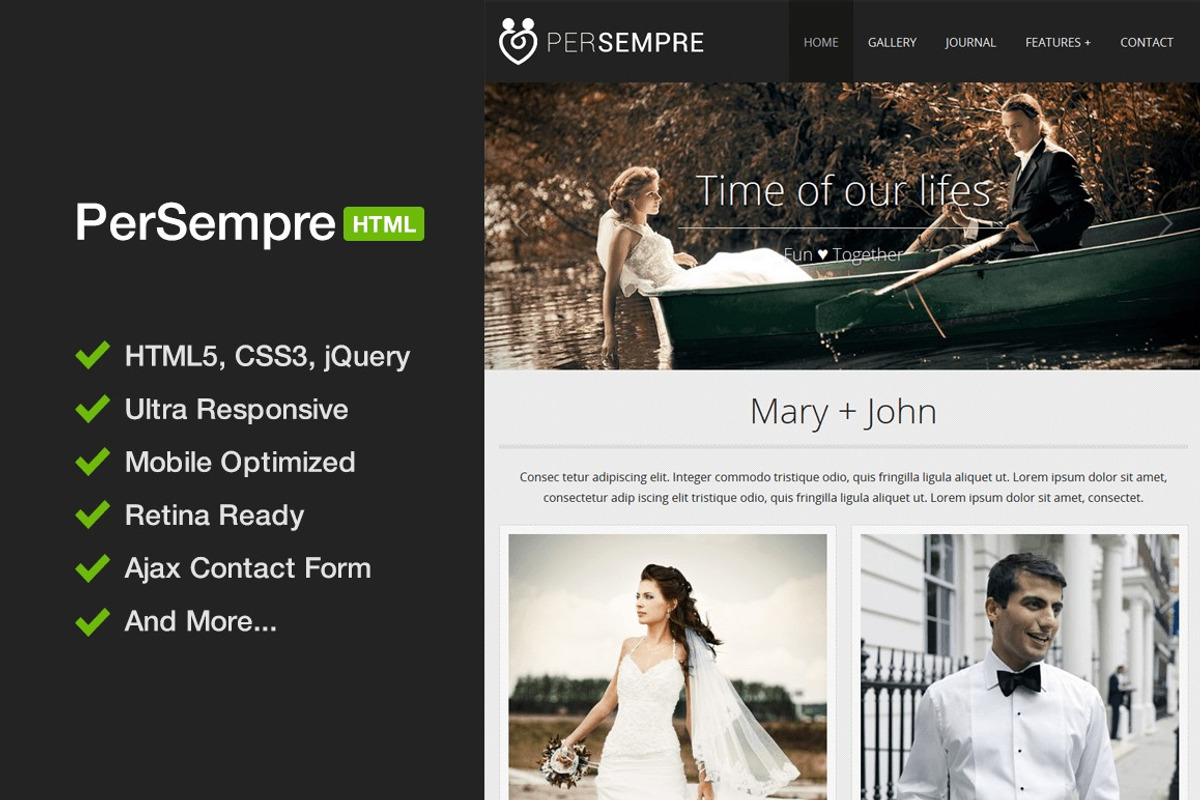 PerSempre - Minimal HTML5 Template, a Websites & App Template by Liviu Cerchez