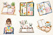 Planner Girl Sublimation Clipart, a Seasonal Illustration by Rose Art (Thumbnail 2 of 3)