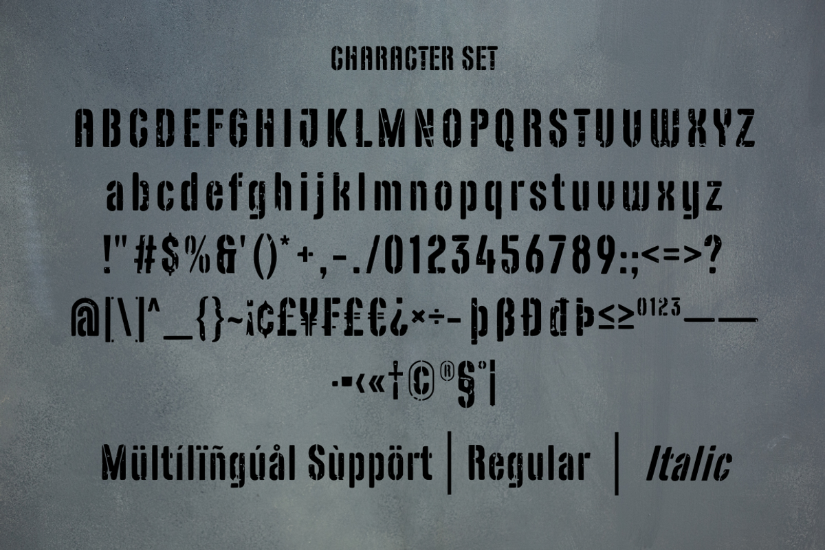 Delta - Textured Stencil Font, a Sans Serif Font by Sronstudio (Photo 11 of 11)