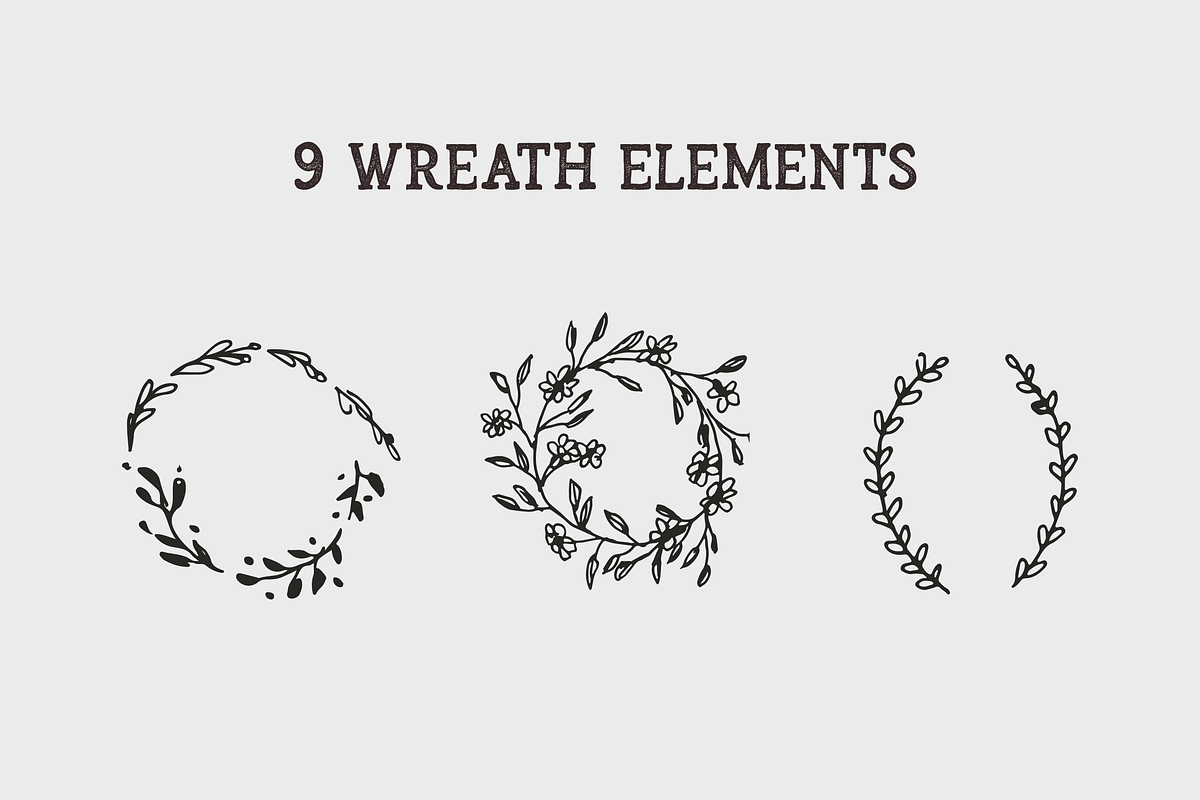 9 Vintage Wreath Graphic Design Elem, an Illustration by Wild Ones (Photo 2 of 6)
