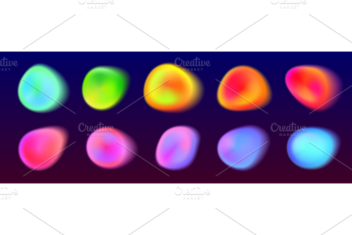 Neon aura gradient circles on dark, an Illustration by art PVP - market