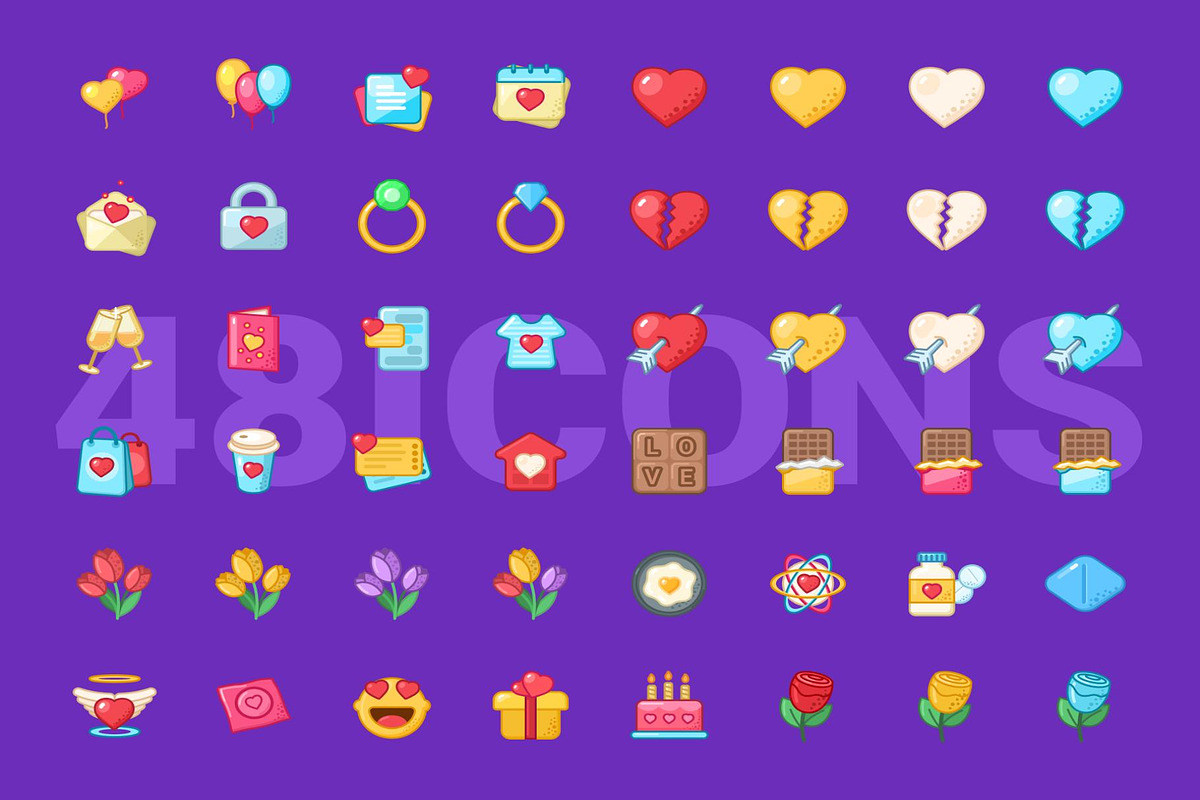Valentines Day Icons Set, an Object Illustration by Creative Perspective (Photo 2 of 6)