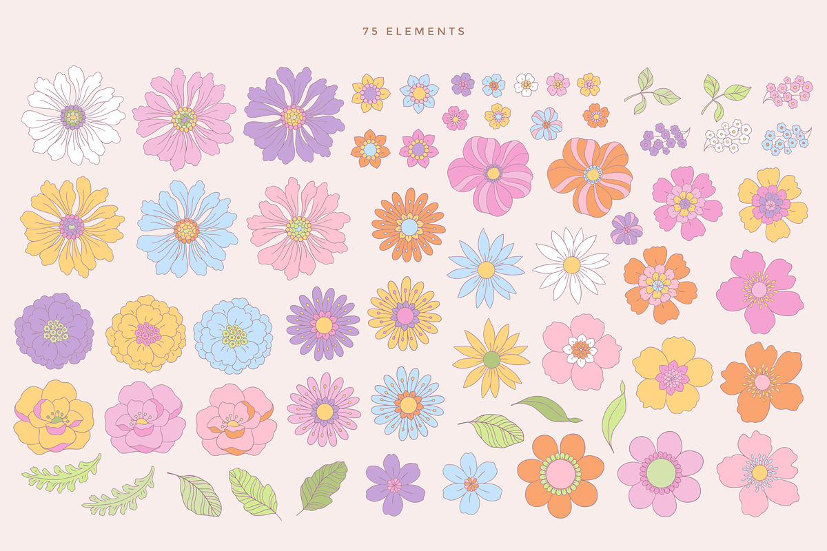 Pretty Floral Patterns & Clipart, a Pattern Graphic by Inna Moreva (Photo 5 of 12)