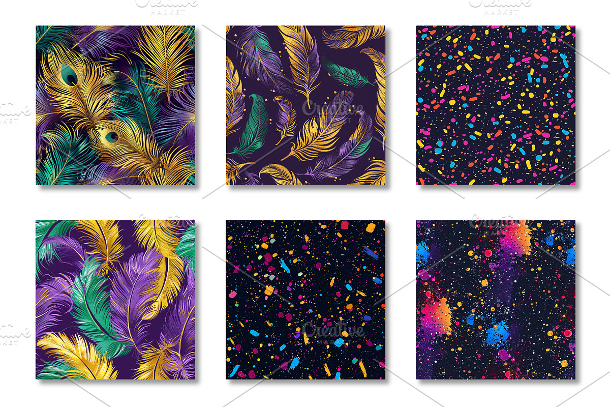 Mardi Gras Seamless Pattern Bundle, a Pattern Graphic by Canvas Craft (Photo 2 of 6)
