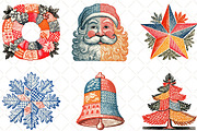 Patchwork Christmas Watercolor, an Illustration by Black Bird Studio (Thumbnail 3 of 6)