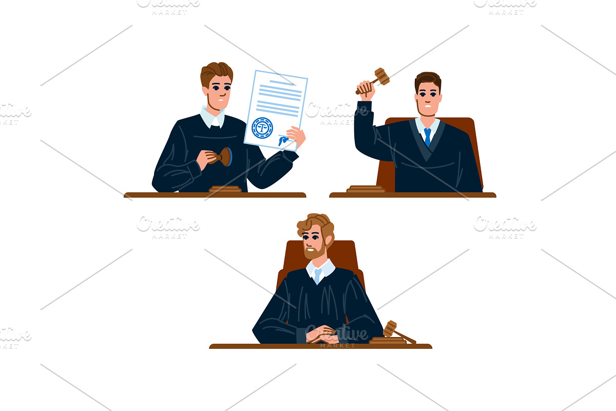 law judge man vector, a Person Illustration by pikepicture