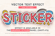 Stickers Editable Text Effect, a Layer Style Add-On by rwgusev (Thumbnail 1 of 7)