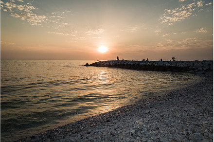 Colorful ocean beach sunrise with, a Nature Photo by Rodica Ciorba
