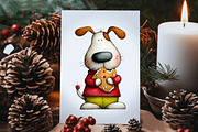 Quirky Christmas Dog Clipart Bundle, an Illustration by Dream Creation (Thumbnail 5 of 7)