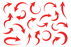 Red Vector Arrows Pack, an Object Graphic by Master Design