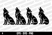 Wolf howling upwards, an Animal Illustration by Vectorhight (Thumbnail 3 of 3)