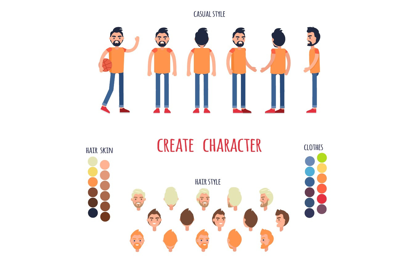 Animated Character Man Full Length in Jeans, an Object Graphic by robuart