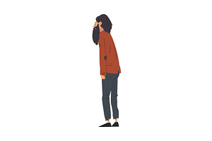 Hipster Bearded Man Standing Back, a Person Illustration by TopVectors