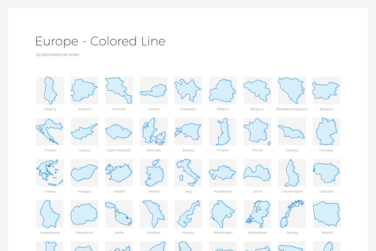 ONE WORLD ICONS - Countries, an Outline Icon by Uniko Studio (Photo 6 of 10)