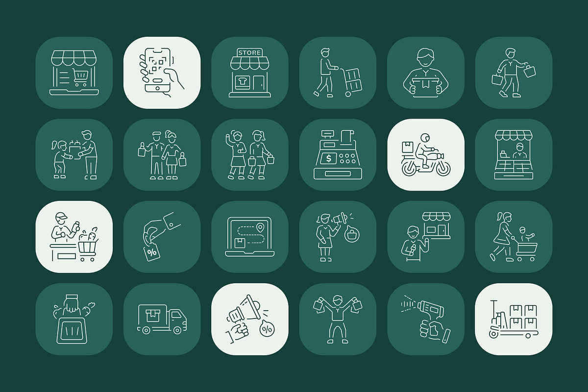 Animated Shopping Icon Art Set, an Outline Icon by Prosymbols (Photo 3 of 4)