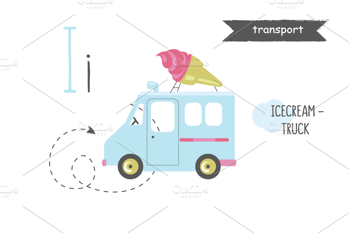 Vector A-Z transport alphabet, an Education Illustration by narinadraban (Photo 5 of 22)
