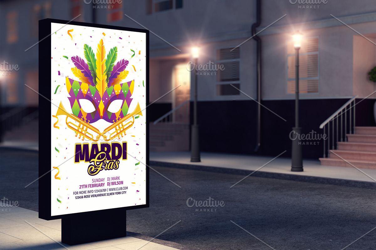 Mardi Gras Carnival Invitation/Flyer, a Flyer Template by Madhabi Studio (Photo 4 of 5)
