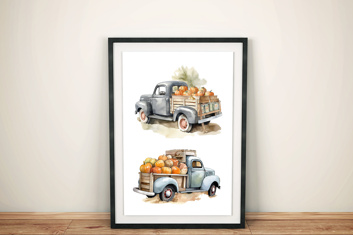Watercolor fall, pumpkin trucks, an Object Graphic by KomtsyanTatyanaArt (Photo 3 of 4)