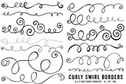 Swirl Borders, EPS, PNG + PS Brush, a Graphic by Carrie Stephens Art (Thumbnail 2 of 4)