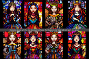 Stained Glass Princess Dress Overlay, an Illustration by Paper Element (Thumbnail 4 of 6)