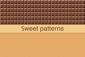 Chocolate & Waffles Sweet Patterns, a Texture Graphic by Plaid4You