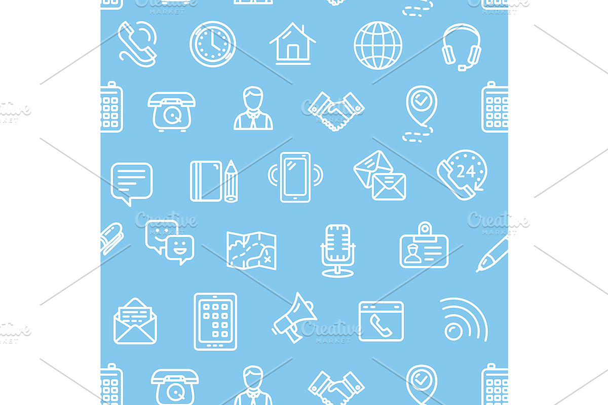Contact Us Pattern Background., a Pattern Graphic by Vector and Templates