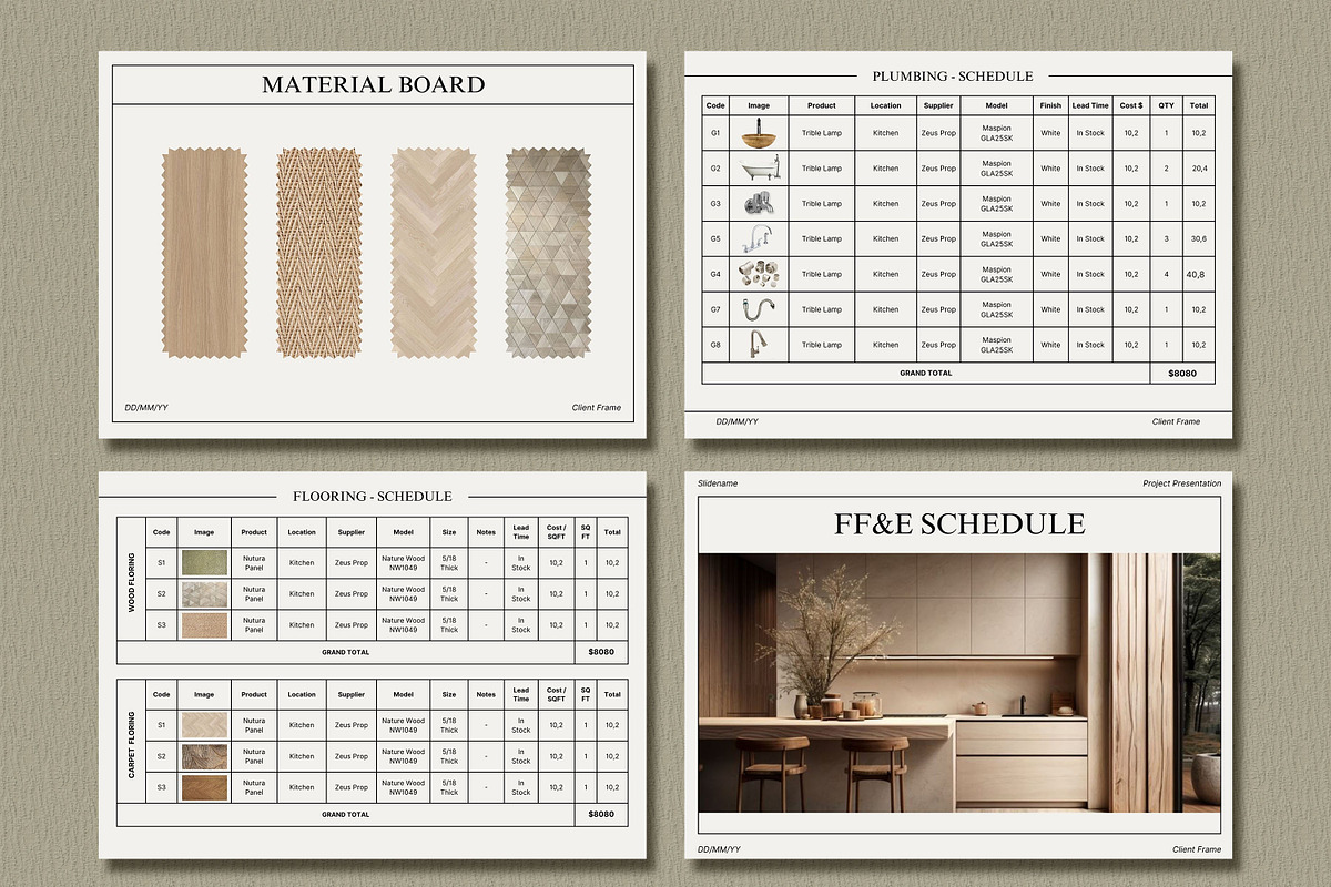 Interior Design FF&E Schedule, a Presentation Template by SKY CREATION