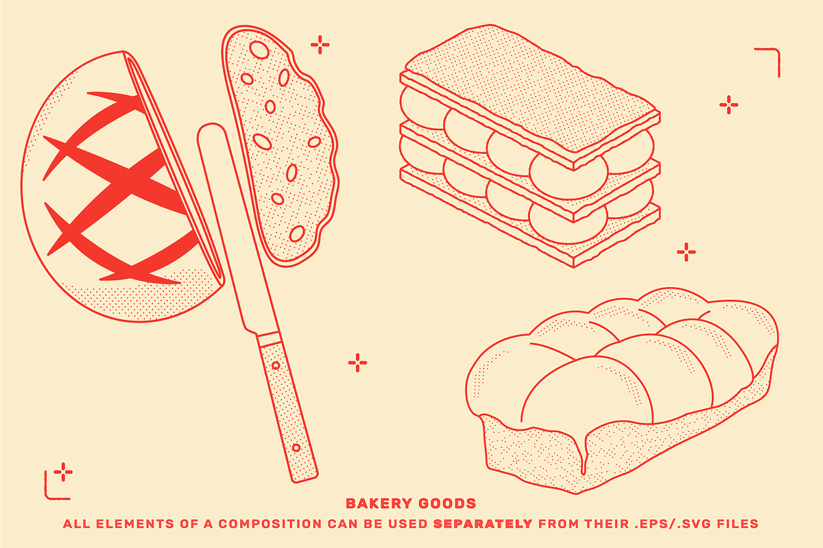 Bakery Food Vector Illustrations, a Food Illustration by TheFoodAtlas (Photo 4 of 17)