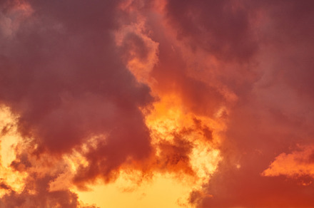 beautiful morning sky with fluffy clouds