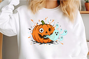 Halloween Pumpkin Png Cute Ghost, an Illustration by Craft Nest (Thumbnail 2 of 6)
