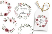 Dusty pink roses watercolor paint, an Illustration by Larisa Maslova (Thumbnail 5 of 8)
