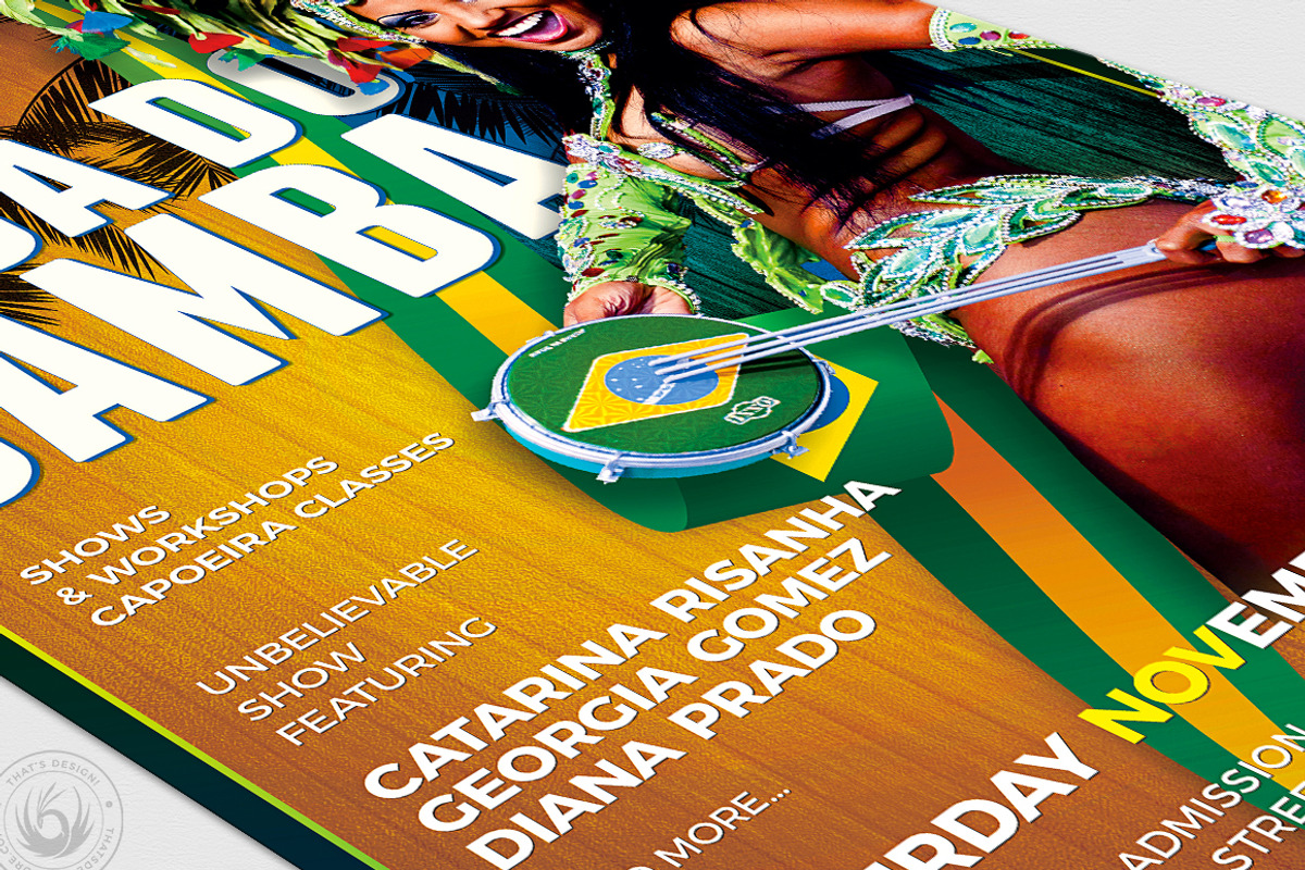 Samba Flyer Template, a Flyer Template by ThatsDesign Art