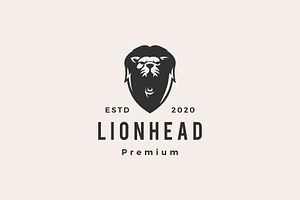 Lion Head Hipster Vintage Logo