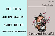 Valentine Valentine Fox Clipart Bund, an Illustration by SVGArt (Thumbnail 3 of 8)