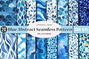 Blue Abstract Seamless Patterns, an Illustration by SinaCreation (Thumbnail 1 of 5)