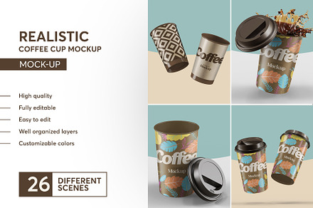 Realistic Coffee Cup Mock-up
