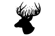 Deer Antler Silhouette Bundle, an Object Illustration by yasushie (Thumbnail 20 of 31)