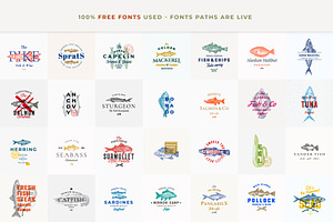 Hand Drawn Fish Logos Collection