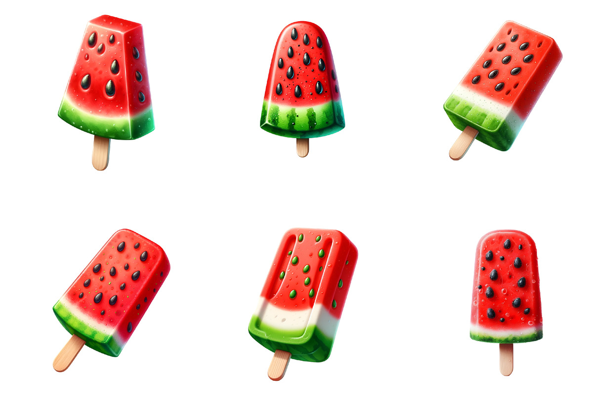 Watercolor Watermelon Ice Cream, an Illustration by GatewayDesign (Photo 2 of 3)