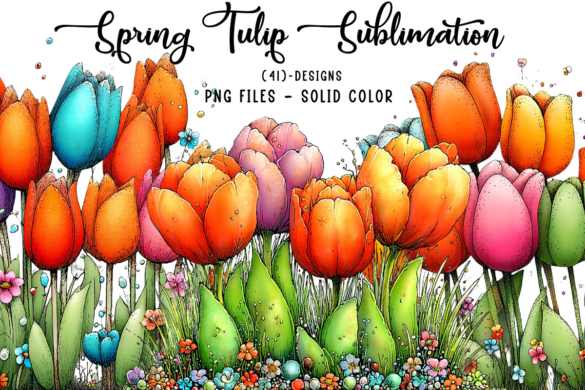 Spring Tulip Sublimation Bundle, an Illustration by CreationArt (Photo 1 of 7)