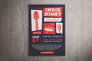 Indie Night Music Festival Flyer