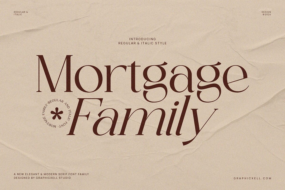 Mortgage Family Serif Font, a Serif Font by Graphicxell (Photo 1 of 8)