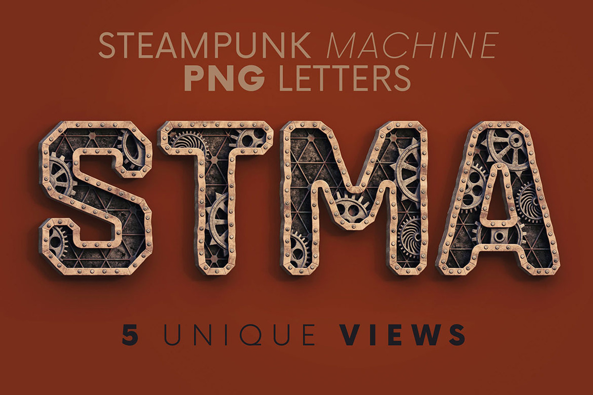 Steampunk Machine - 3D Lettering, a Graphic by MIIM (Photo 1 of 8)