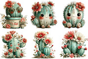 Whimsical Summer Cactus Clipart, an Illustration by DreamArtGraphic (Thumbnail 4 of 5)